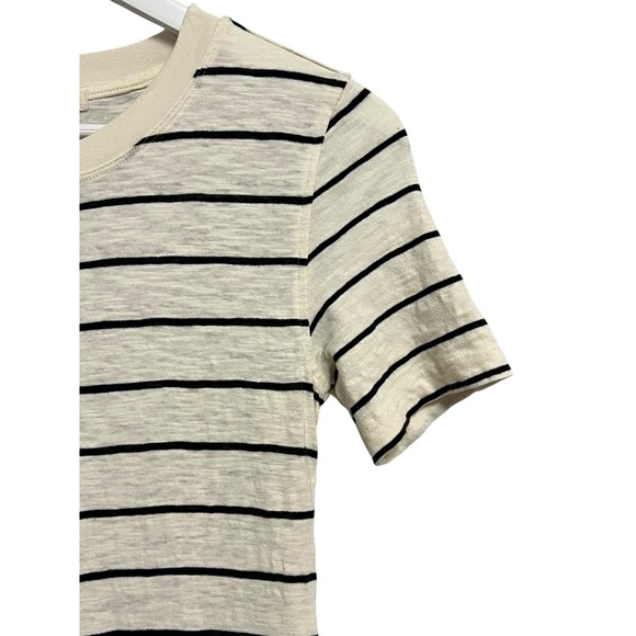 Marine Layer Dress Womens XS Cream Black Stripe Tiered Tee Maxi Casual Summer - Picture 5 of 8